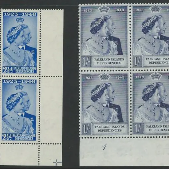 Falkland Is Dependencies 1948 Silver Wedding pair ...