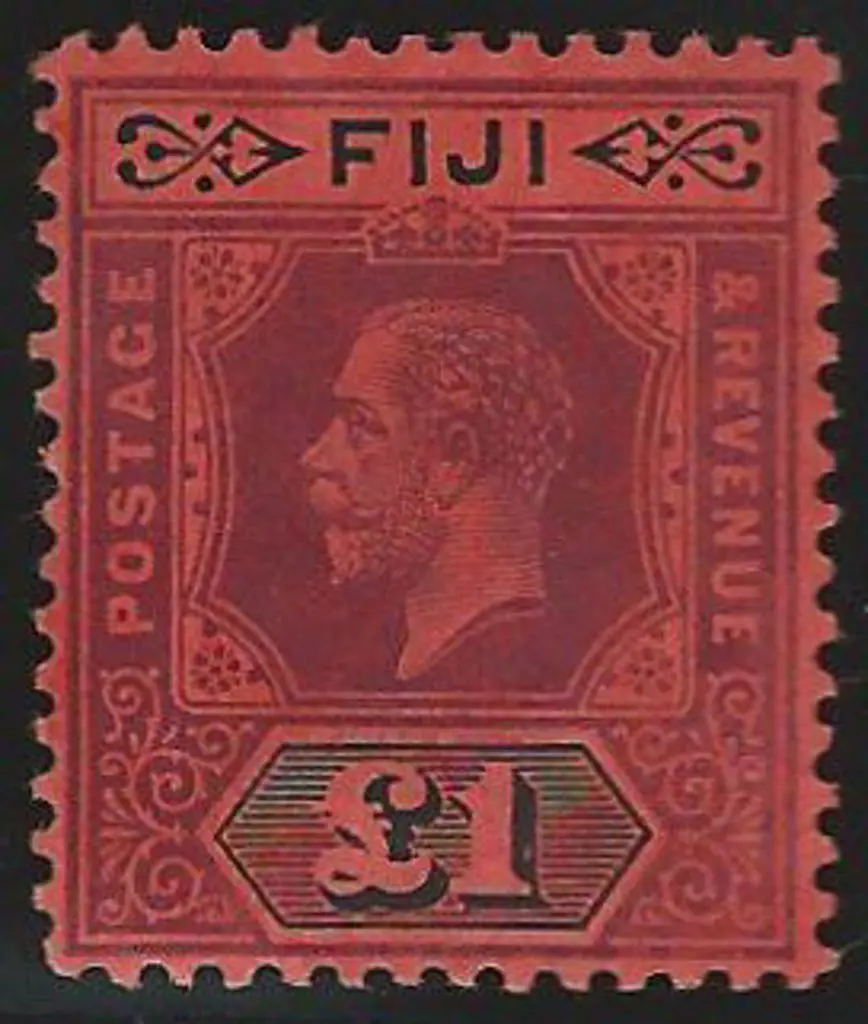 Fiji 1914 £1 purple & black/red KEVII Die I. MLH ... Image 1++