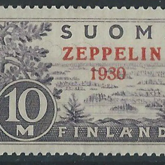 Finland 1930 10mk "Zeppelin 1930" ovpt. Fine MLH. ...