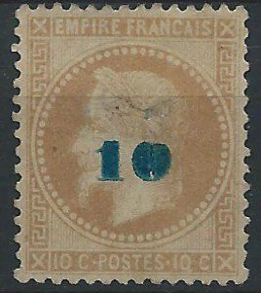 France 1871 "10" on 10¢ bistre prepared for used ... Image 1++