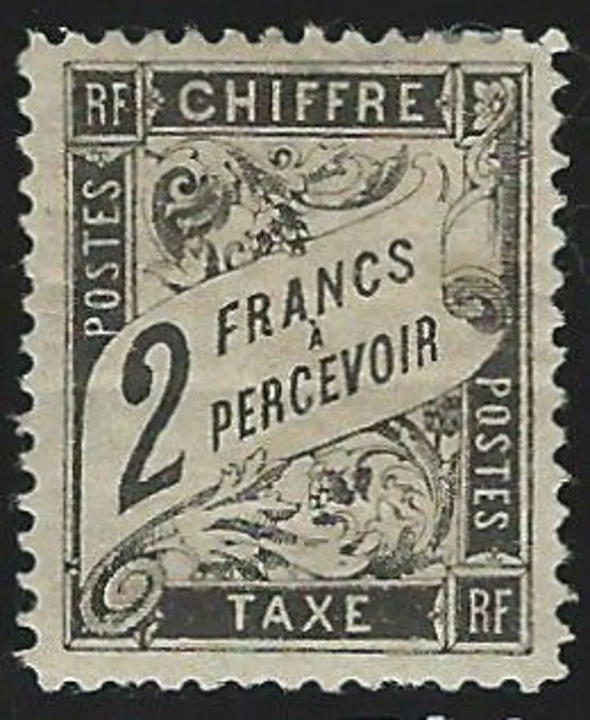 France 1881/92 1f & 2f black Postage Dues. Both ... Image 1++