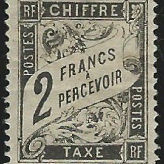 France 1881/92 1f & 2f black Postage Dues. Both ...