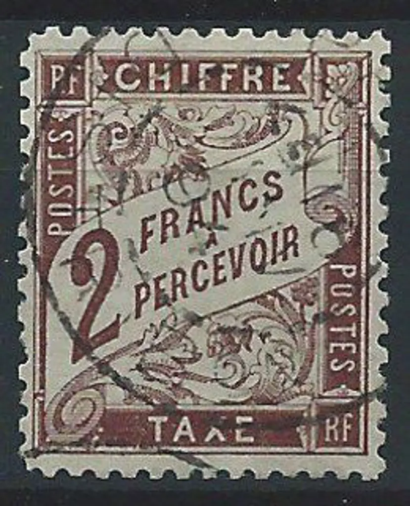 France 1881/92 2f reddish brown Postage Due with ... Image 1++