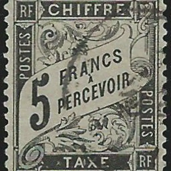 France 1881/92 5f black lightly Postage Due. Used ...