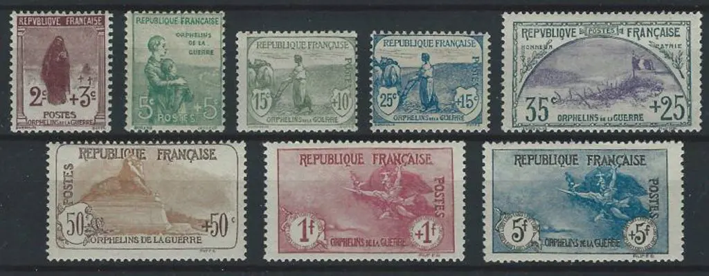 France 1917 War Orphans Fund. MLH with the 1f & 5f ... Image 1++
