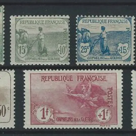 France 1917 War Orphans Fund. MLH with the 1f & 5f ...