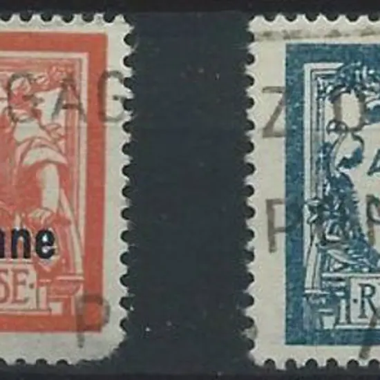 France 1927 2f & 5f "Poste Aerienne". Used with ...