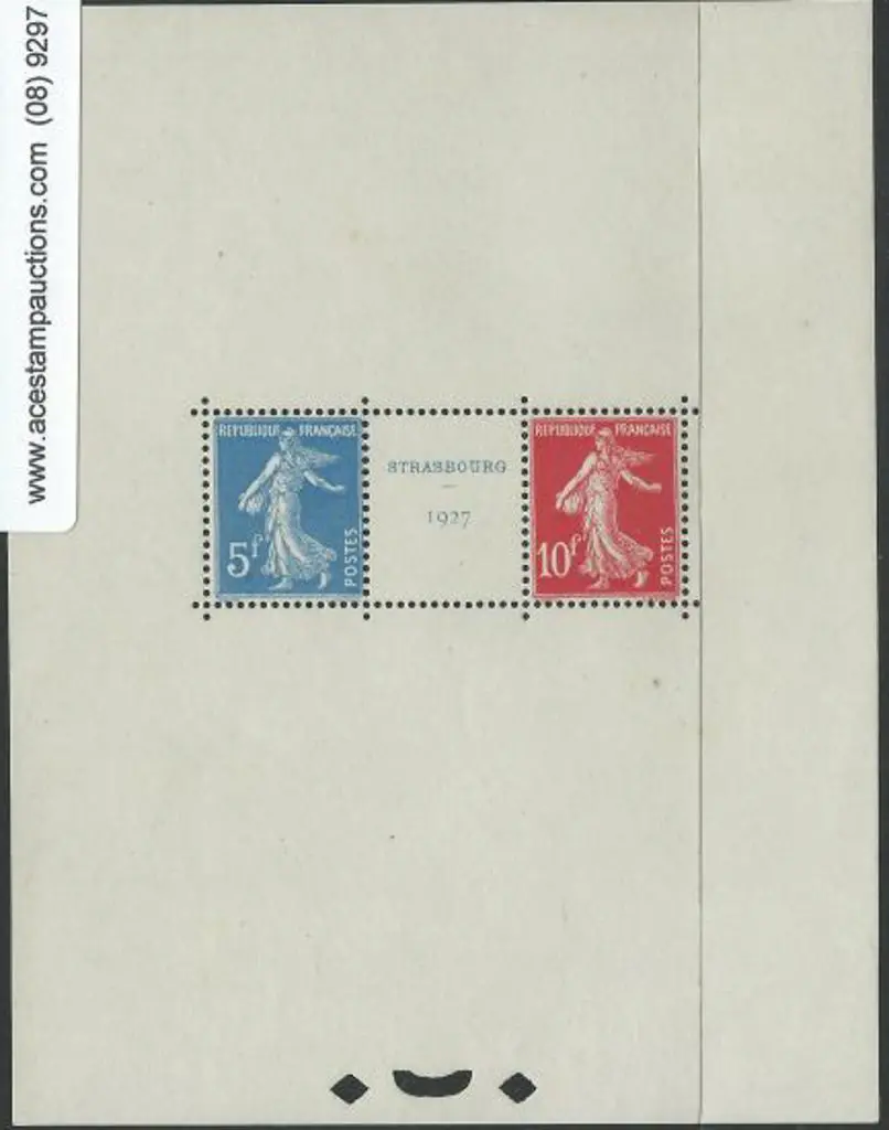 France 1927 Strasbourg Exhibition M/S. Fresh MUH. ... Image 1++