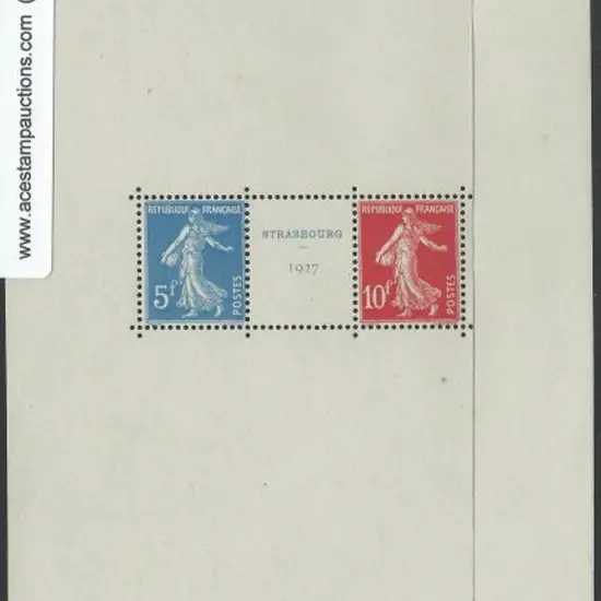 France 1927 Strasbourg Exhibition M/S. Fresh MUH. ...