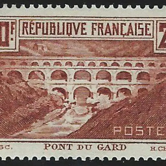 France 1929/33 20f Pont da Gard perf. 13½. MLH, ...
