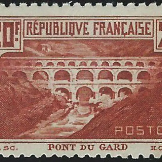 France 1929/33 20f Pont da Gard perf. 11. MUH but ...