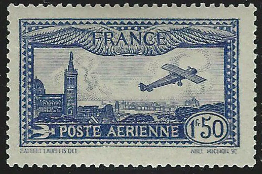 France 1930/32 1f50 bright ultramarine airmail. ... Image 1++