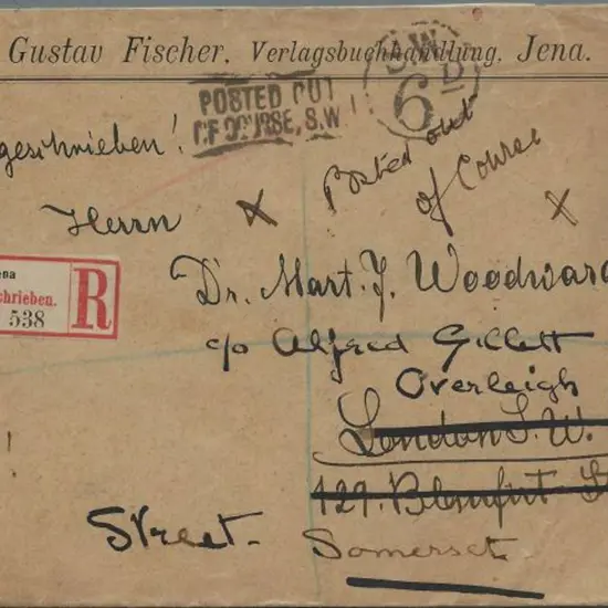 Germany 1896 registered (Jena) cover to England, ...
