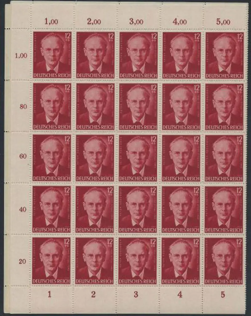 Germany 1943 Rosegger pair in fine MUH full sheets ... Image 1++