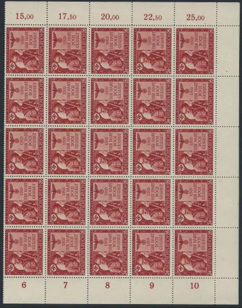 Germany 1943 24pf + 26pf brown-red 20th Anniv of ... Image 1++