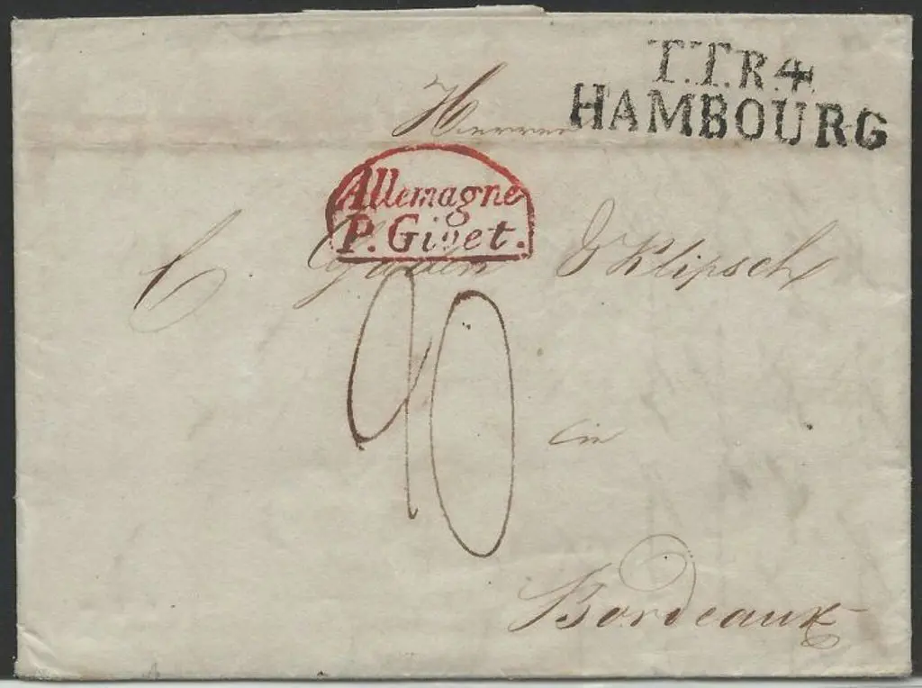 Germany - Hamburg 1836 entire franked ... Image 1++