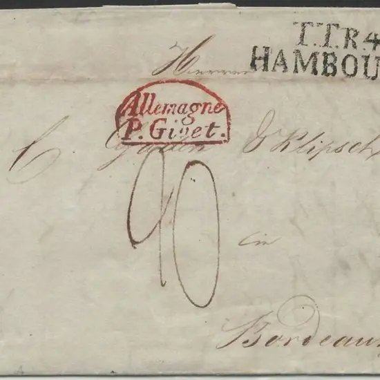 Germany - Hamburg 1836 entire franked ...