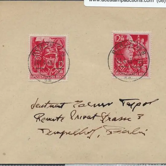Germany - Third Reich 1945 SA/SS pair on addressed ...