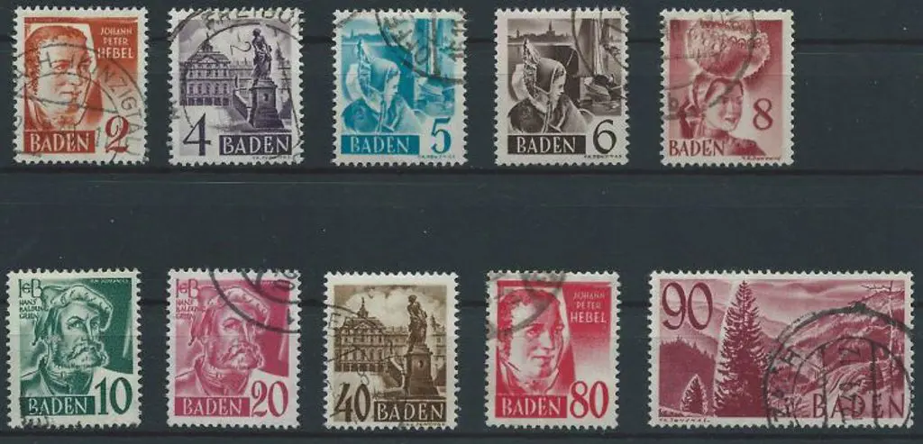 Germany-Baden 1948 Currency Reform (no "pf") set ... Image 1++