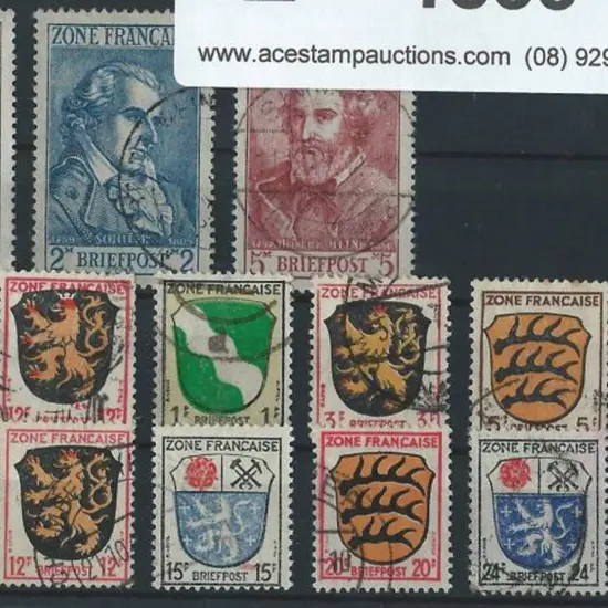 Germany-French Zone 1945 Arms & Portraits set of ...