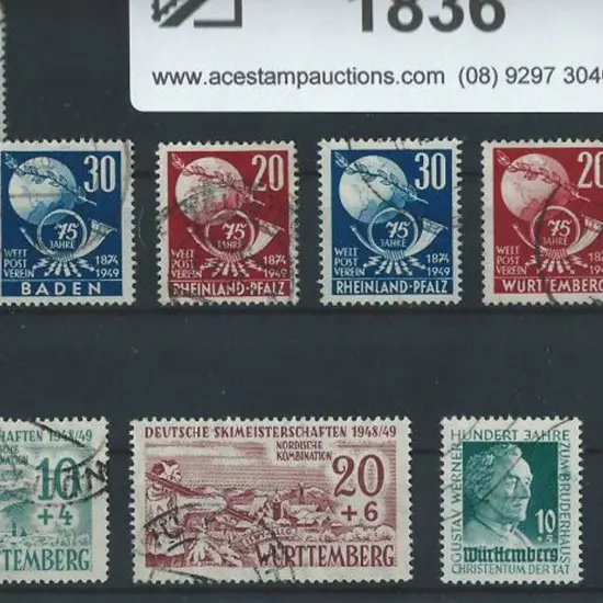 Germany-French Zone 1949 issues of Baden ...