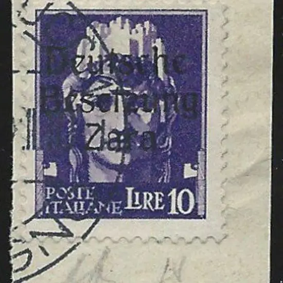 Germany-Zara 1943 10l purple of Italy overprinted ...