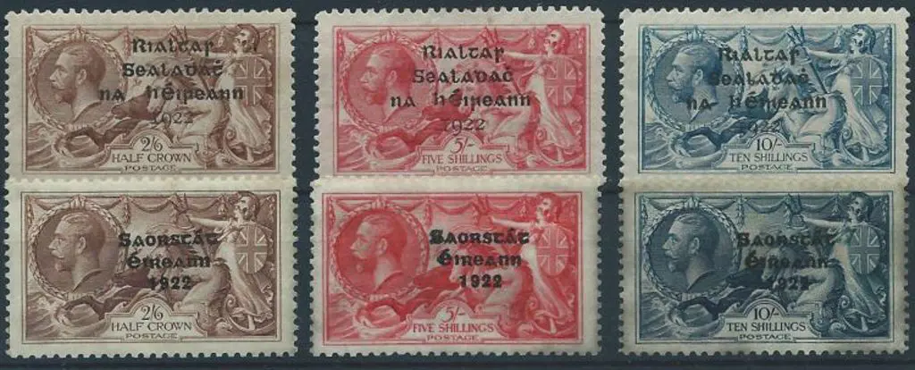 Ireland 1922 "Seahorses", the 2/6d reddish brown ... Image 1++