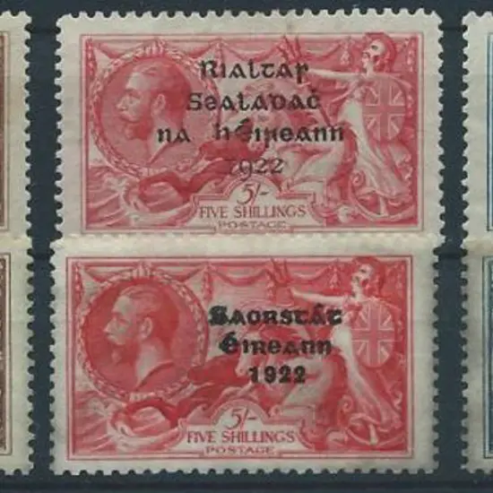 Ireland 1922 "Seahorses", the 2/6d reddish brown ...