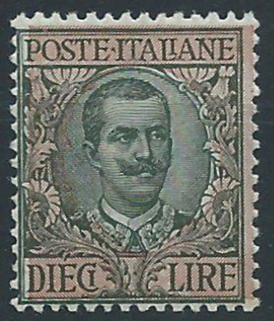 Italy 1910 10 lire sage green & pale rose. MUH ... Image 1++