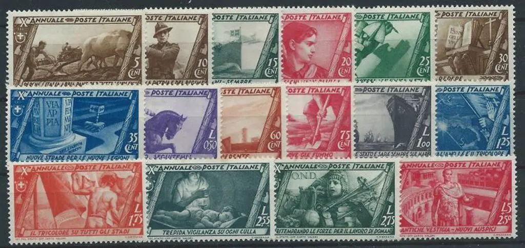 Italy 1932 "March on Rome" postage set of 16. MUH, ... Image 1++