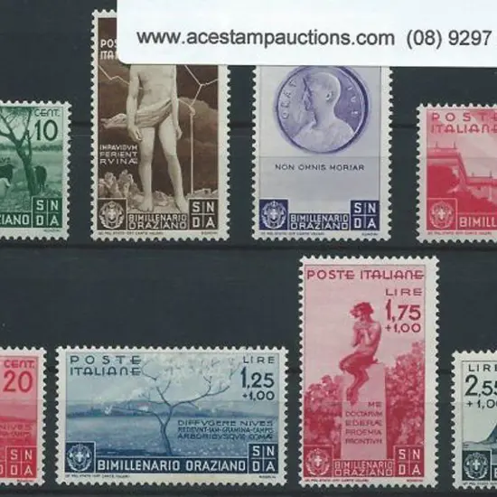 Italy 1936 Bimillenary of Horace postage set of 8. ...