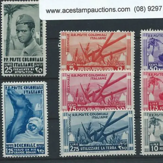 Italian Colonies 1933 10th Anniversary of Fascist ...