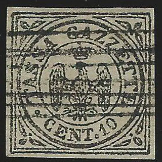 Italian States-Modena 1859 10¢ "Tassa Gazzetta" ...