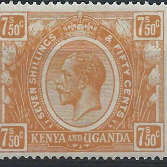 Kenya & Uganda 1922/27 7s/50- orange yellow KGV. ...