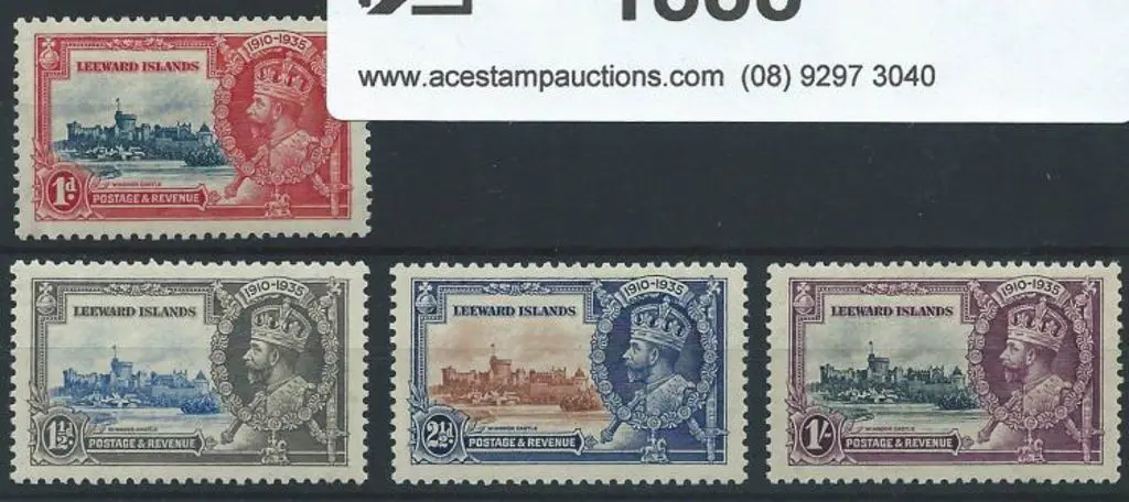 Leeward Islands 1935 Silver Jubilee set of 4. MLH ... Image 1++