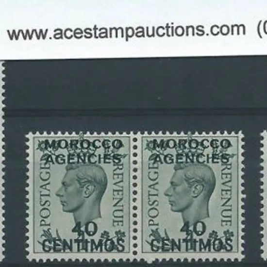 Morocco Agencies 1937 40 Centimos ovpt on 4d grey ...