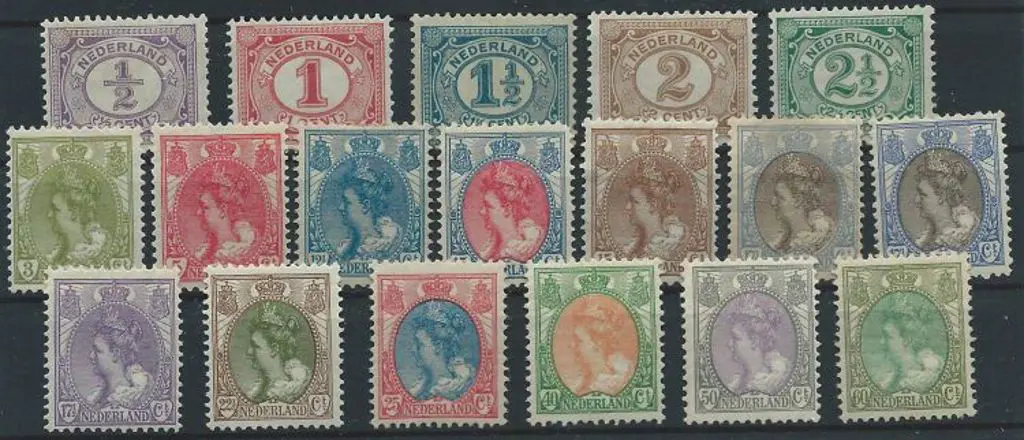 Netherlands 1879/1923 MLH numerals & Queens to ... Image 1++