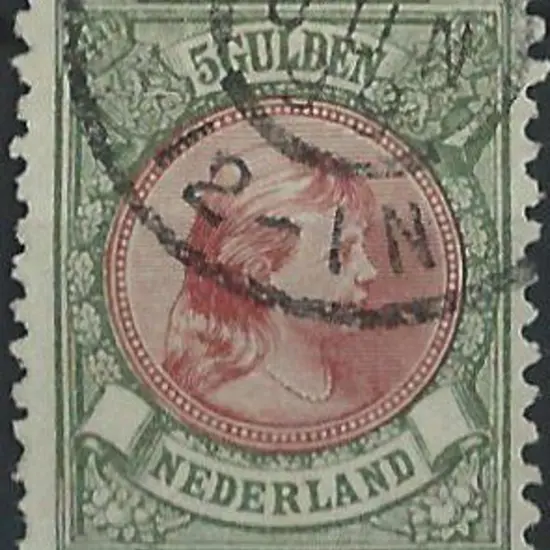 Netherlands 1893/98 5g lake & bronze green with ...