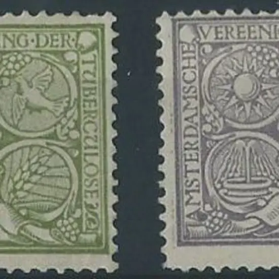 Netherlands 1906 3¢ & 5¢ Anti-TB. 5¢ is centred ...