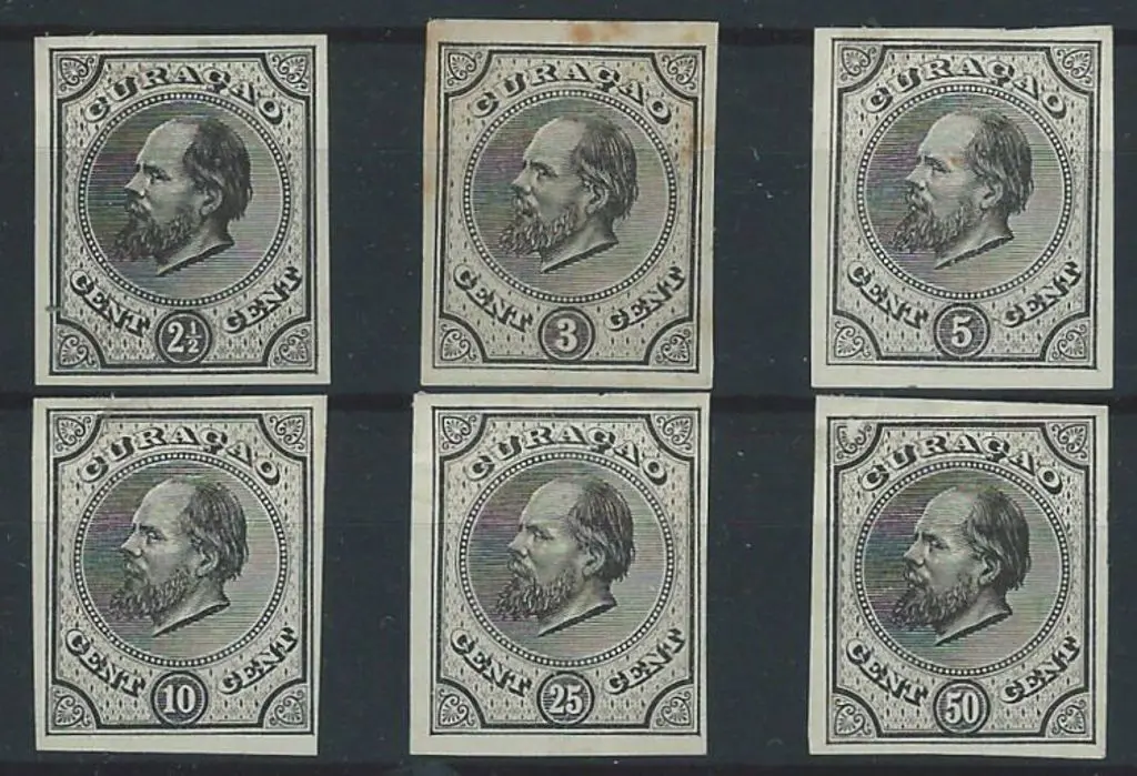 Netherlands Colonies-Curacao 1873 2½, 3, 5, 10, 25 ... Image 1++