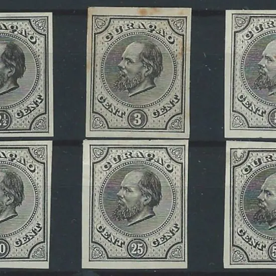 Netherlands Colonies-Curacao 1873 2½, 3, 5, 10, 25 ...