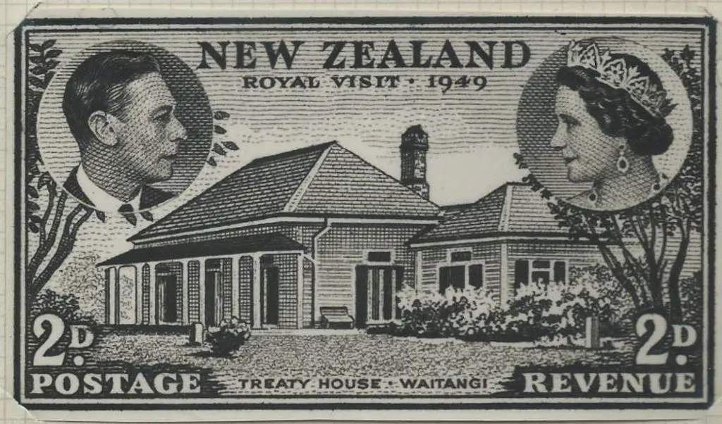 New Zealand 1949 2d Royal Visit photographic Die ... Image 1++