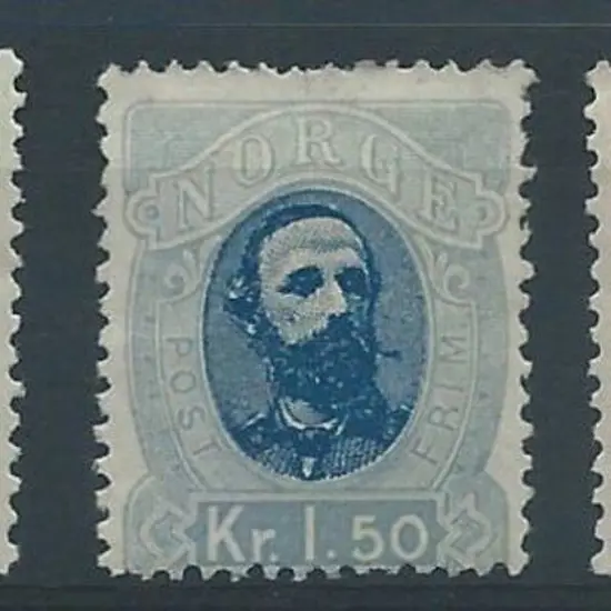 Norway 1878 1k, 1k50 & 2k King Oscar II. MLH with ...