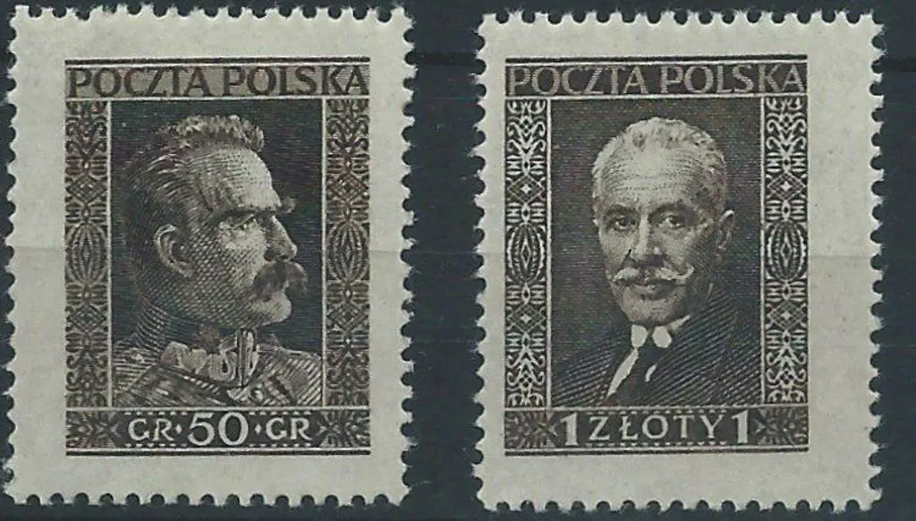 Poland 1928 50g & 1z sepia Exhibition MUH from ... Image 1++