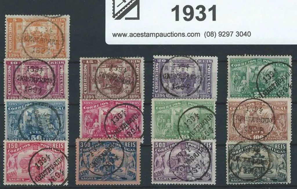 Portugal 1894 Henry the Navigator set of 13 F/U. ... Image 1++