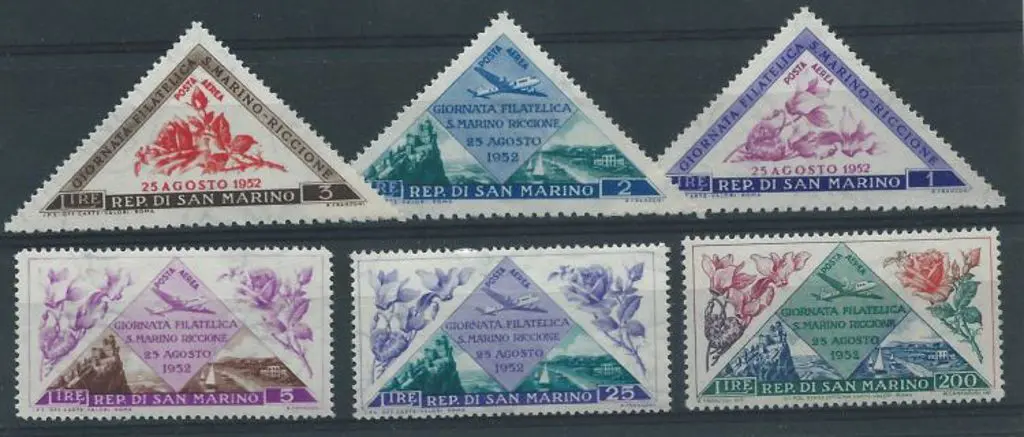San Marino 1952 Stamp Day set of 6. MUH SG 446/51 ... Image 1++