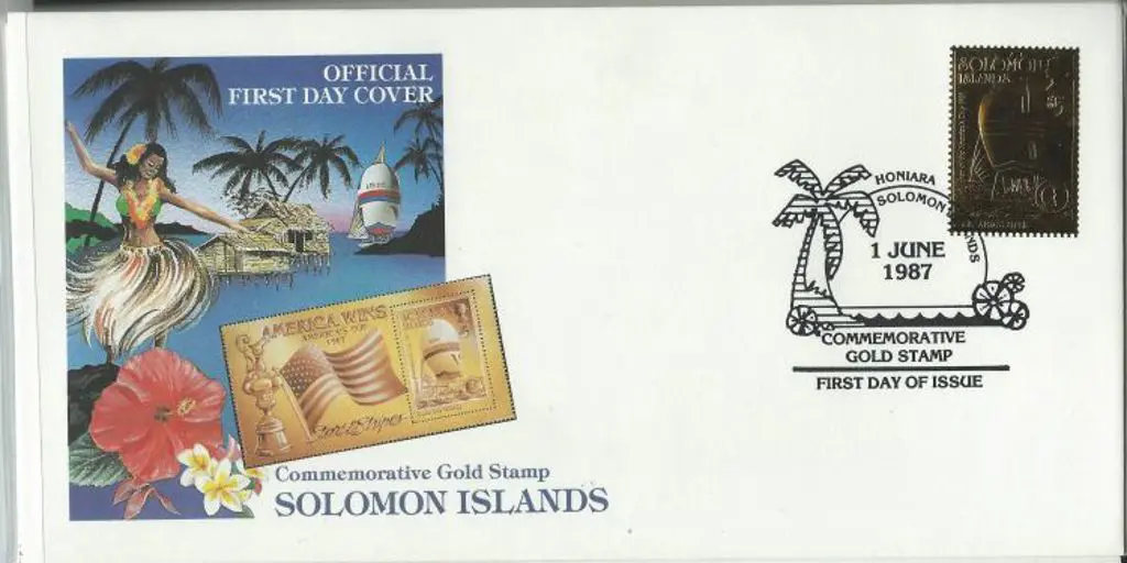 Solomon Islands 1987 (1st June) $5 America's Cup ... Image 1++