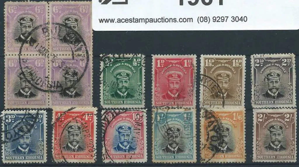 Southern Rhodesia 1924/29 ½d to 2/- (excl 8d) good ... Image 1++