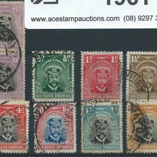 Southern Rhodesia 1924/29 ½d to 2/- (excl 8d) good ...