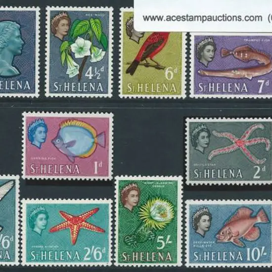 St Helena 1961/65 QEII Pictorials set of 14 to £1. ...